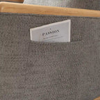 High-Back Upholstered Rocking Chair with Armrests & Side Pocket, Grey/Beige, Single Seat