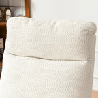High-Back Upholstered Rocking Chair with Armrests & Side Pocket, Grey/Beige, Single Seat