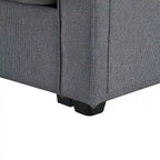 4-Seater Modern Linen Sofa with Armrest Pockets – Beige / Dark Grey / Light Grey