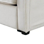 4-Seater Modern Linen Sofa with Armrest Pockets – Beige / Dark Grey / Light Grey